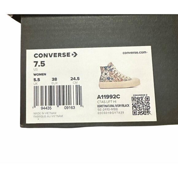 ⭐Converse Chuck Taylor Lift Platform 7.5 Women Sneakers Floral Tapestry A11992C - Picture 12 of 13